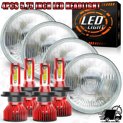 4PCS 5.75" LED Headlights High/Low Beam for Chevrolet Corvair Truck 1961-1964 - Image 1 of 4