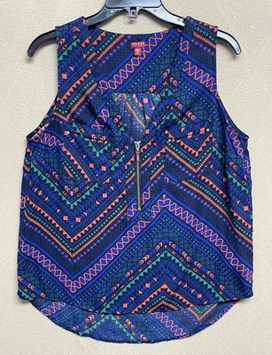 Blusa sin mangas Guess Los Angeles para mujer talla M cierre con cremallera cuello en V bolsillos Foto 1 de 4