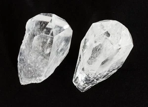 Lemurischer Quarz Kristall Punkte klare Kristalle Kolumbien 2 Stück 39-42mm H1345 - Bild 1 von 14