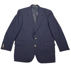 Oscar de La Renta Sports Coat Men s 42R Navy Blazer Metal Buttons Suit Jacket - Picture 1 of 10