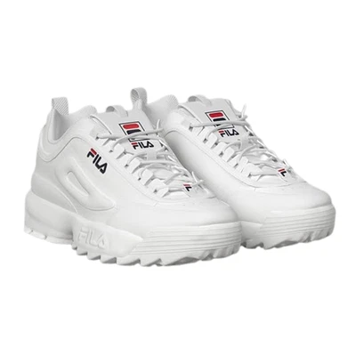 Fila Women's Disruptor 2 Casual Shoes, White/Navy/Red, Size 8,      791273293922 - Image 1 of 4
