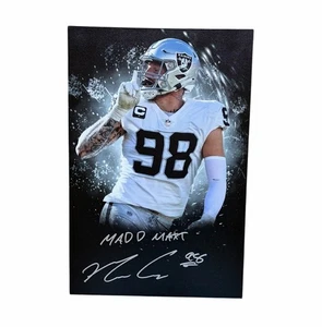 Maxx Crosby Signed Canvas 16x24 Autographed Auto Las Vegas Raiders Beckett - Picture 1 of 3