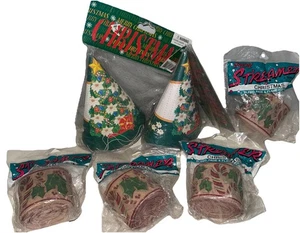 Vintage Pfeife Weihnachten Krepp Papier Streamer Party Hut Dekoration Posten - Bild 1 von 7