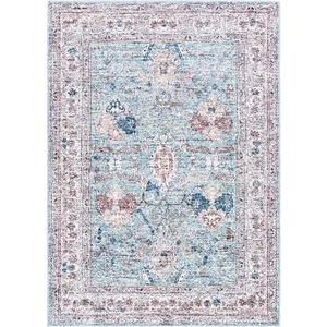 Malek Traditional Denim Washable Area Rug - Picture 1 of 11