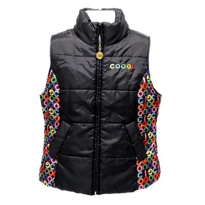 COOGI Zipper Puffer Vest Allover Logo Spell-Out Womens Size Large - Image 1 of 4
