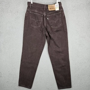 Vintage Levis Jeans Womens 12 Reg Brown Denim 951 Relaxed Tapered White Tab NWT - Picture 1 of 10