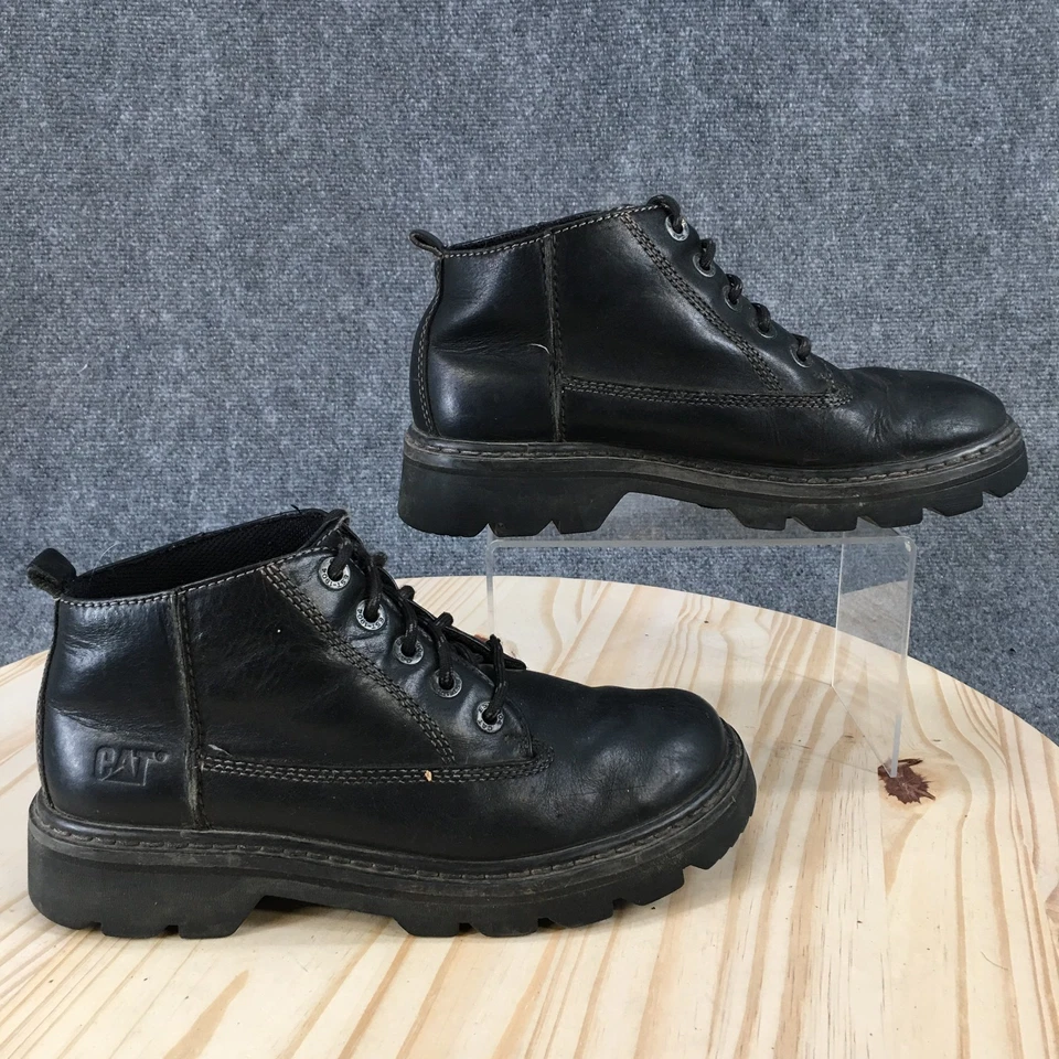 Cat Boots Womens 8.5 Ankle Bootie Black Leather Casual Comfort Lace Up Round Toe - Image 1 of 4