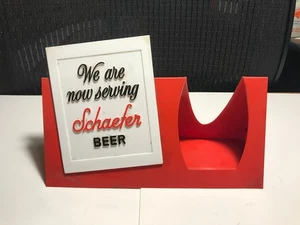 Vintage 60er Jahre We Are Now Serving Schaefer Bier Bar Top Schild Display - Bild 1 von 4