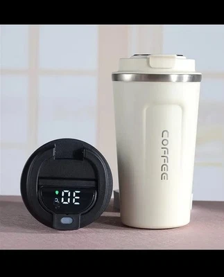 Isolierbecher Edelstahl 500ml – Thermobecher To Go mit Temperaturanzeige - Bild 1 von 4