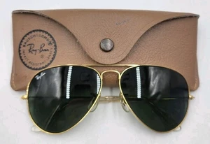 VTG Antique B&L Bausch Lomb Ray Ban Aviator Gold Tone 62-14 62mm & CASE - Picture 1 of 23