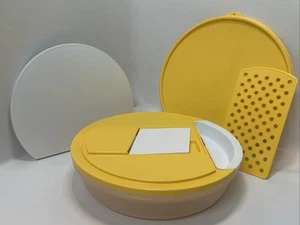 VtG Tupperware Yellow Cheese Grater-Slicer 2Qt With Storage Bowl & Lid - Picture 1 of 5