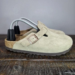 Birkenstock Boston Womens Size 5 EU 36 Narrow Clog Shoes Gray Suede - Picture 1 of 10