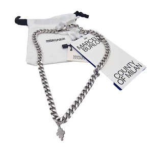 MARCELO BURLON County of Milan Cross Logo Short Chain Necklace Silver 44cm 17" - Picture 1 of 4