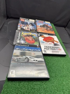 Lot Of 5 Ps2 And Ps1 Games, Tiger woods, Supercar, Ate Off-road, Stars Wars - Image 1 of 4