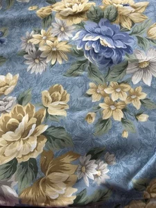 Blue Yellow Floral Cranston Fabric French Country Cottage 3 2/3 Y x 44 Cotton - Picture 1 of 5