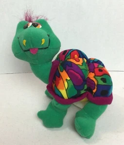 Ace Novelty Green Plush Turtle Psychedelic Shell Stuffed Animal 1996 RARE 20H - Picture 1 of 6