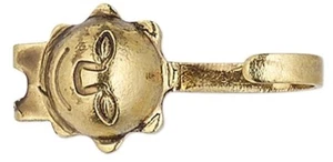 100 Antiqued Gold Plated Brass 9x5mm Sun Bead Tips to Hide Knots - Picture 1 of 2