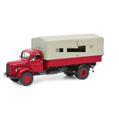 Schuco 1:87 MB L3500 Pr. Red/Pr. Blue Diecast Model Car - Image 1 of 3