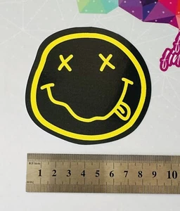 Vinyl Printed Car Vehicle Sticker Graphic Funny,Custom, Nirvana Smily Face Band - Picture 1 of 2