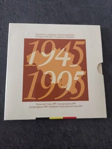 COFFRET BELGIQUE FRANCS FRANK 1995 50 ANS FIN WW2 UNC FDC BU SET BELGIUM COINS - Picture 1 of 4