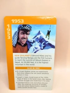 SIR EDMOND HILARY 2003 4.5x2.75" non-sport The History Channel 20th Century Card - Picture 1 of 2