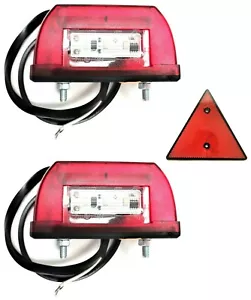 2x LED Kennzeichenbeleuchtung Positionsleuchte 12V 24V mit Dreieck Anhänger LKW - Bild 1 von 12