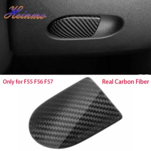 Carbon Fiber Car Glove Storage Box Handle Cover Cap For Cooper S JCW F55 F56 F57 - Picture 1 of 10