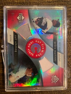 2005 Reflections Cut from the Same Cloth Red /99 Curt Schilling Pedro Martinez - Image 1 of 2