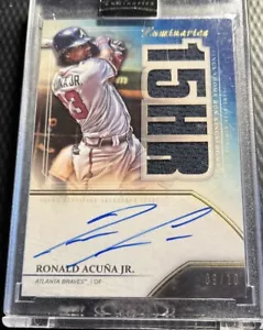 2020 Ronald Acuna Jr. Braves 09/10 Topps Luminaries Auto Quad Jersey #HRKAR-RAJ - Picture 1 of 3