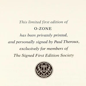 1986 EUC "O-Zone" Paul Theroux Signed Limited 1st Edition Franklin Lib Leather - Bild 1 von 10