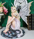 Figurine fantasy blanc tribal celtique princesse fée avec dragon noir tatouage