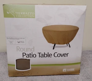 KLASSISCHES ZUBEHÖR TERRAZZO RUNDE TERRASSENTISCH ABDECKUNG BEIGE 50" DURCHMESSER (03) - Bild 1 von 7