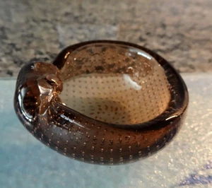 Mid Century Alfredo Barbini Bullicante Burbuja Shell Abierta Salero Inmersión Púrpura - Imagen 1 de 6