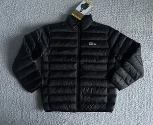 Eddie Bauer Puffer Jacket Boys Sz Medium 7-8 Black 650 Down Quilted Lightweight - Picture 1 of 11