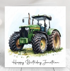PERSONALISED TRACTOR BIRTHDAY CARD, HAPPY FATHER'S DAY CARD, FARMING, FARMER - Picture 1 of 10