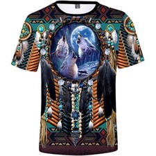 Native American Indian Chief Tribal Totem Ethnic 3D T-shirts Adult Kids Tops Tee