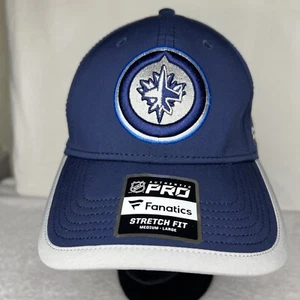 Rare Colorway Fanatics Winnipeg Jets M/L Stretch Flex Fit Hat Cap NHL Blue - Picture 1 of 15