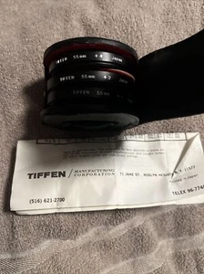 Vintage Tiffen 55mm 3 Lenses Set +1 +2 +4 Filters w/case & Manuals #002 - Picture 1 of 5