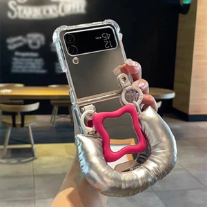 Make-up Mirror Shockproof Case Luxury Holder Bracelet For Samsung Z Flip 6/5/4/3 - Picture 1 of 7