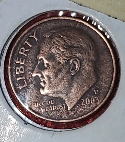 2003 Annealed Planchet Dime Mint Error Rare Copper Color Cover