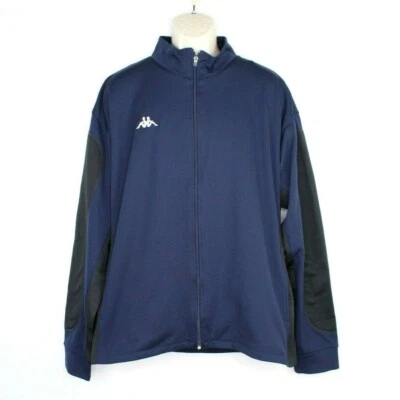 Kappa Track Jacket Mens Size 2XL Blue Black Full Zip Vented Long Sleeve Track - Image 1 of 4