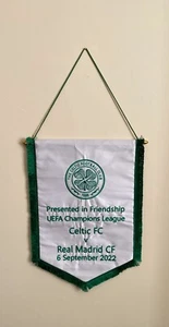 Celtic FC v Real Madrid CF Champions League 2022 Banderin Fanion Pennant Wimpel. - Picture 1 of 4