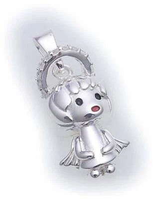 Argento 925 Ciondolo Angelo con Zirconia Argento Sterling Qualità Nuovo - Immagine 1 di 2