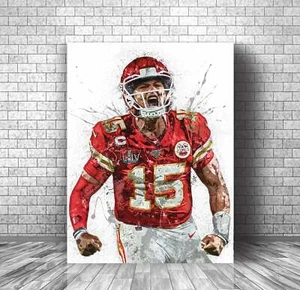 Patrick Mahomes Poster, Kansas City Chiefs Poster Wall Art Decor No frame - Picture 1 of 2