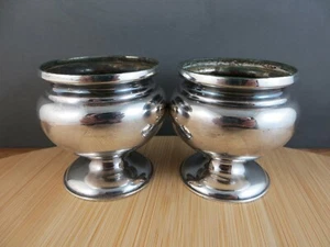 Two Antique Vintage Tiffany & Co Silver Soldered Salt Cellar Dip Bowls 1455 - Picture 1 of 12