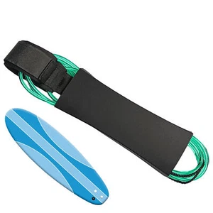 Surfboard Leash Rope 10 ft Straight Surf Board Leashes 6mm Legrope Strap - Picture 1 of 11