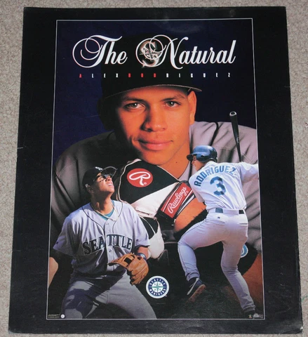 1996 Costacos Seattle Mariners Alex Rodriguez The Natural 20x16 Poster Cover