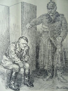 1944 Original Print WW2 HITLER & DEATH OF HINDENBURG - AFTER TEN YEAR - Picture 1 of 2