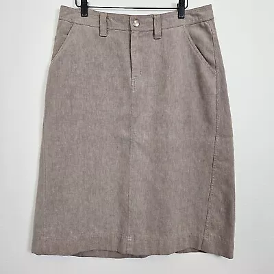 Patagonia Womens Hemp Mystery Skirt Mushroom Brown Tan Size 10 Slash Pocket - Image 1 of 4