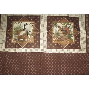 Game Bird Pillow Cover 2 Fabric Squares, Plus Backing Fabric - Picture 1 of 5